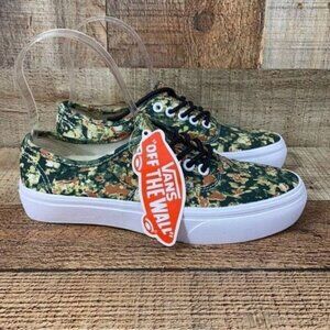 Vans Green Brown Abstract Print Low Top Skate Shoe